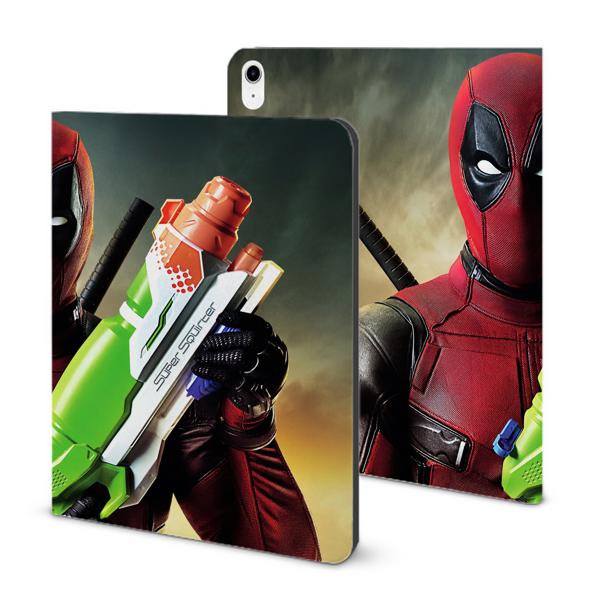 （画像用） Deadpool デッドプール IPad ケース ブック型 PUレザー TPU 耐衝撃 軽量 薄型 ペン収納なし 全面保護 IPad 各モデル対応
